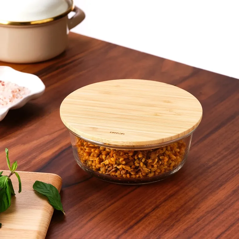 عکس ظرف نگهدارنده شیشه ای امسان Naturel حجم 650 میلی