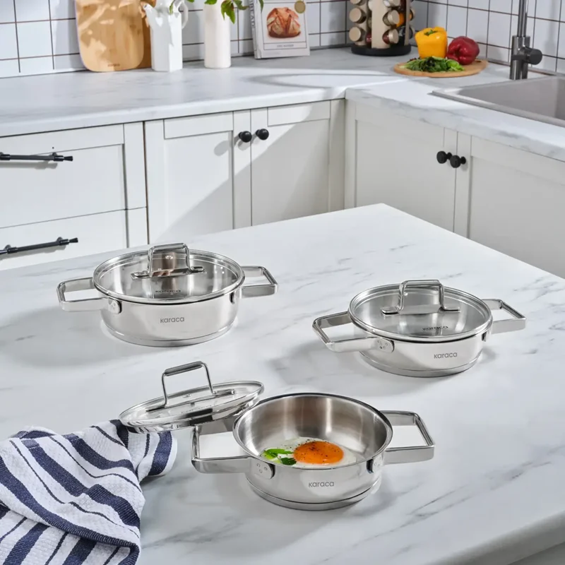 عکس سرویس ماهیتابه استیل 6 پارچه کاراجا والورا