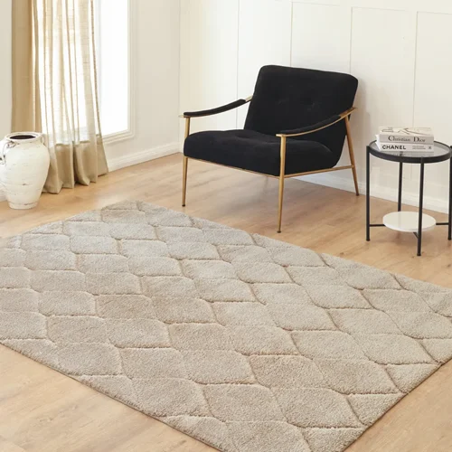 فرش کاشمیر سوپر سافت گریس بژ 230×160 سانتی