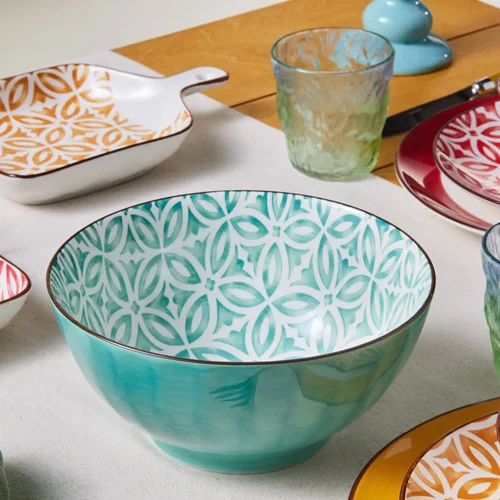 کاسه کاراجا جوفی سبز 20 سانتی