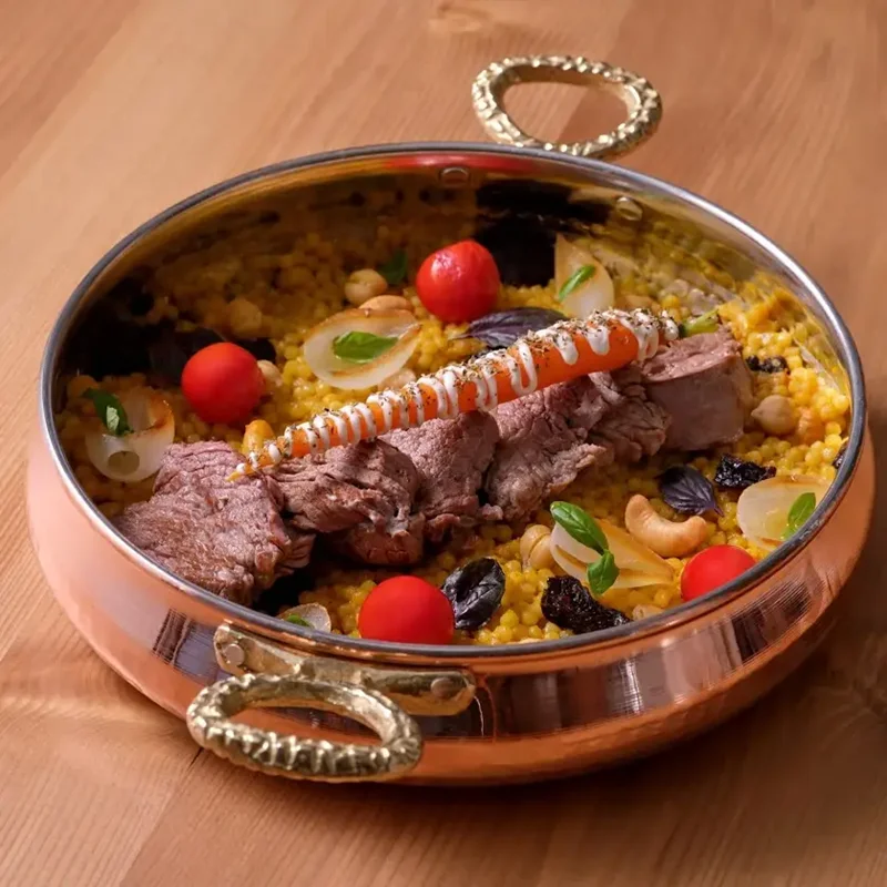 عکس ماهیتابه مسی امسان تپه باستانی 22 سانتی