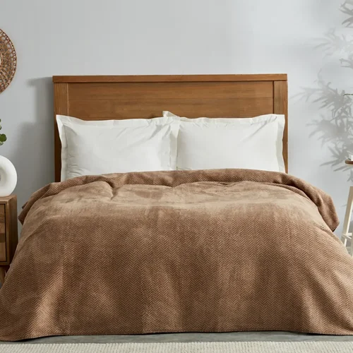 عکس پتو دو نفره پنبه کاراجاهوم ساندرا بژ