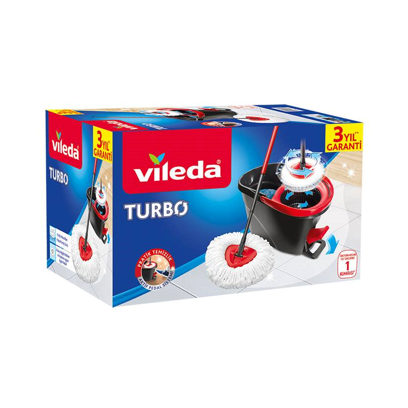 ست سطل پدالی و زمین شوی چرخشی ویلدا Turbo مشکی