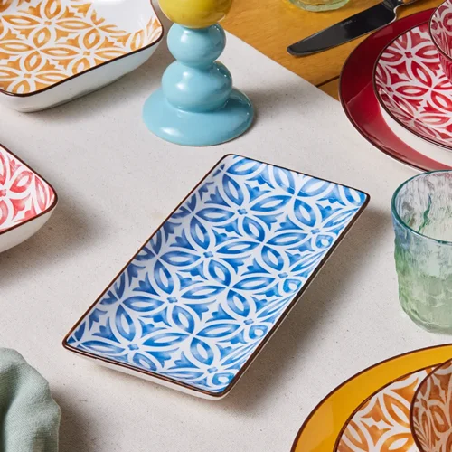 عکس دیس کاراجا جوفی مستطیل آبی 25 سانتی