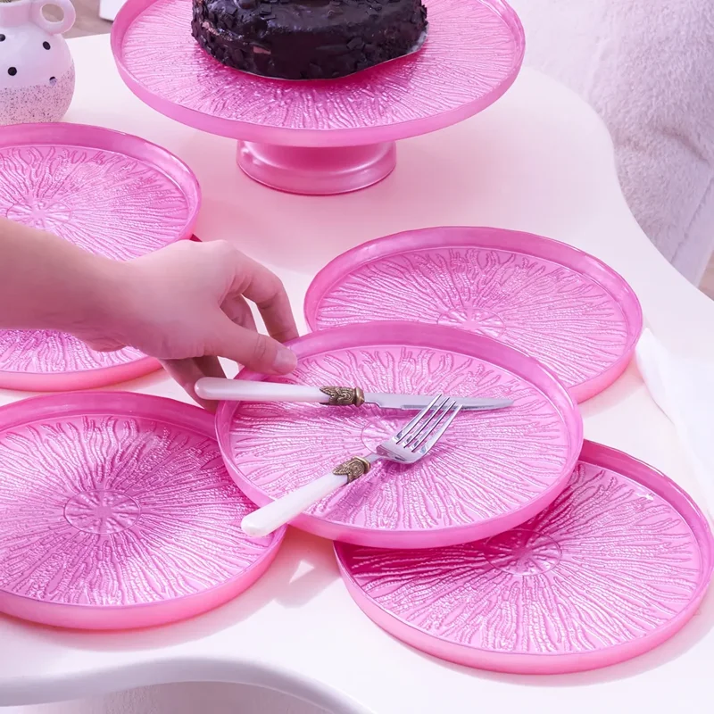 عکس سرویس شیرینی خوری 7 پارچه کاراجا Teo صورتی