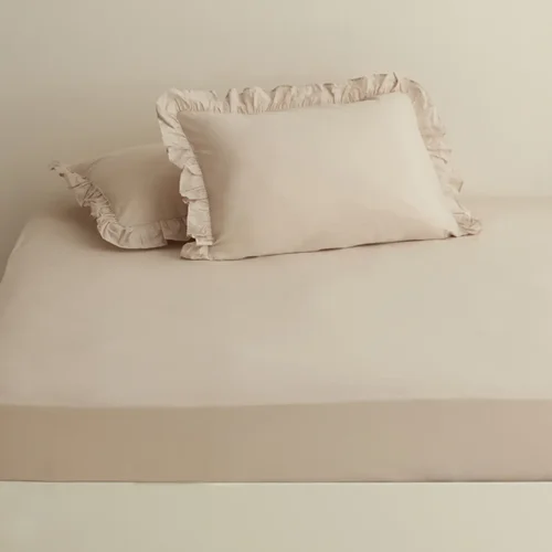ملحفه دو نفره کینگ کاراجاهوم چارشاف بژ