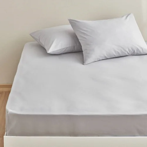 ملحفه دو نفره کاراجاهوم Duz Carsaf طوسی روشن 240×260 سانتی