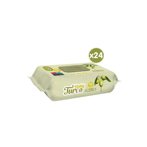دستمال مرطوب کودک بچه ترک روغن زیتون 24 بسته ۹۰ عددی