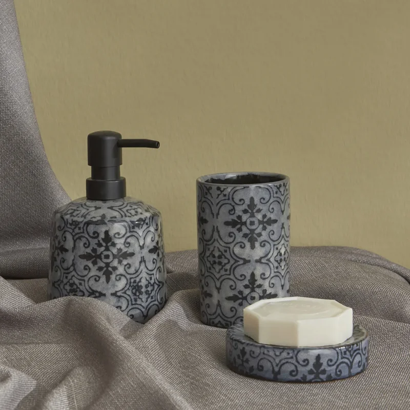 عکس ست سرویس بهداشتی 3 پارچه کاراجاهوم Barcelona آبی تیره