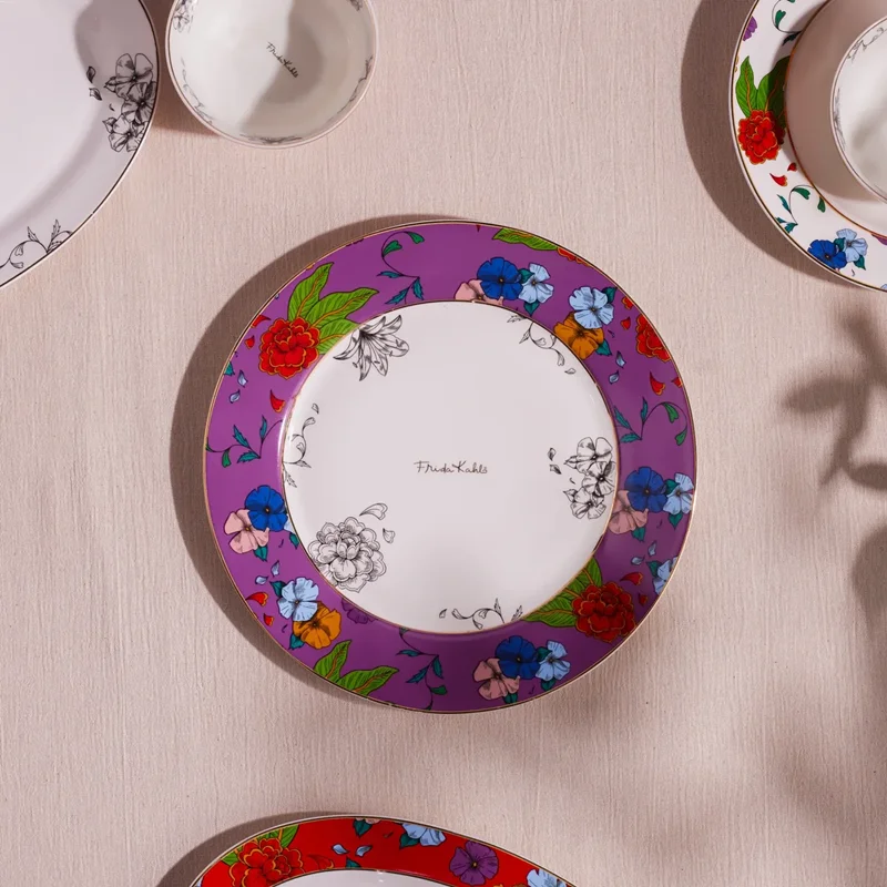 عکس بشقاب غذاخوری کاراجا Frida قطر ۲7 سانتی بنفش