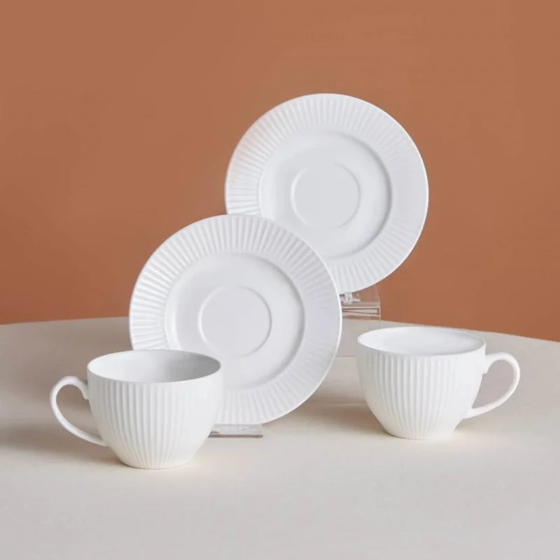 عکس ست فنجان چای خوری 2 نفره کاراجا نلی 230 میلی سفید