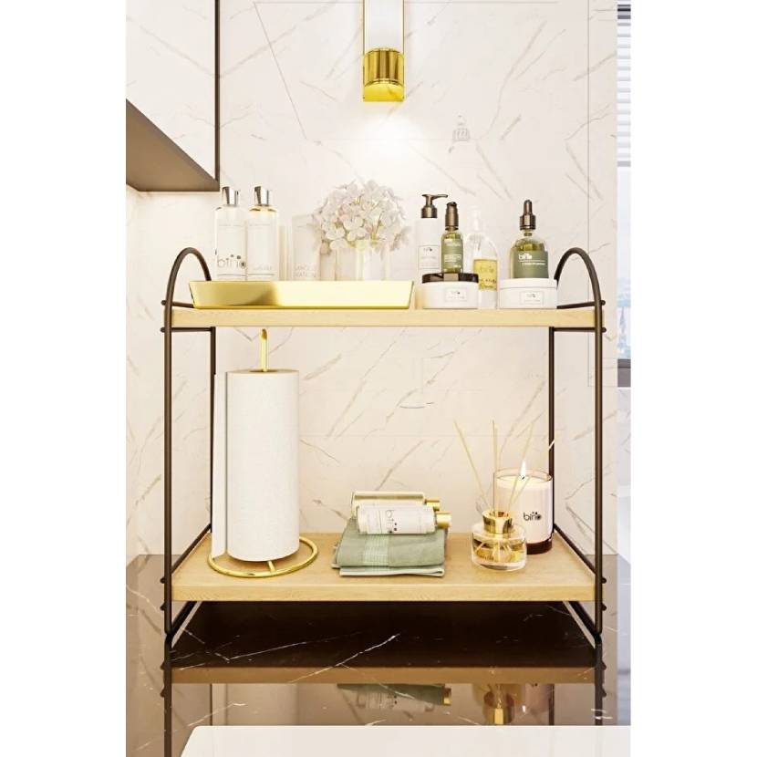 عکس قفسه آشپزخانه رومیزی 2 طبقه بینو Bn4751 مشکی