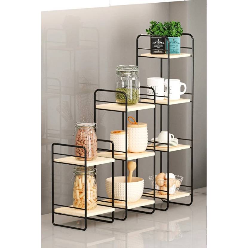 عکس قفسه آشپزخانه چند‌منظوره ۳ عددی بینو Bn5293 مشکی