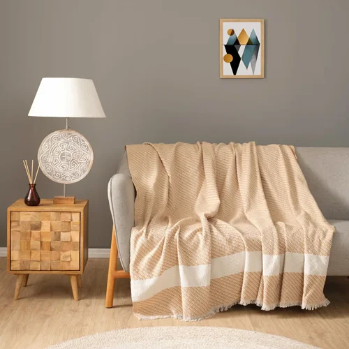 پتو رو مبلی کاراجاهوم Wilma بژ 210×170 سانتی