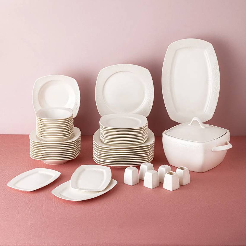 سرویس غذاخوری 60 پارچه ۱۲ نفره امسان نیو بن بگونیا طلایی