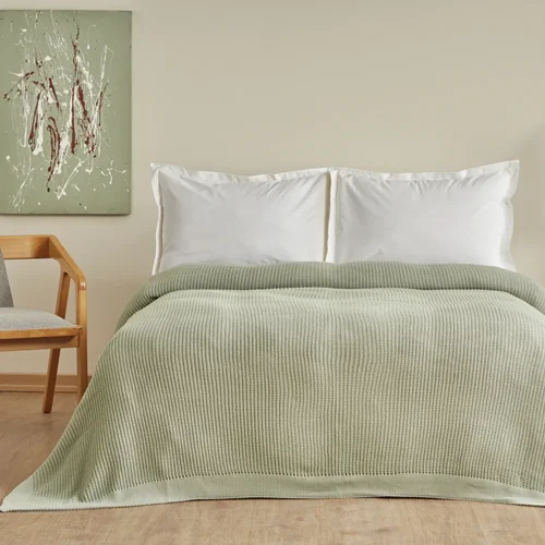 عکس پتو تریکو دو نفره کاراجاهوم Cool Touch سبز