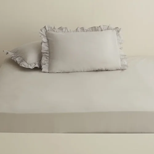 ملحفه دو نفره کینگ کاراجاهوم چارشاف طوسی