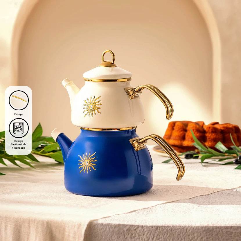 کتری قوری لعابی امسان سولمار رنگی