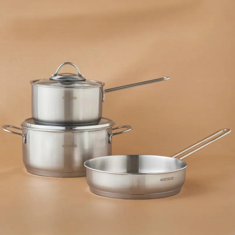 عکس سرویس قابلمه استیل 5 پارچه کاراجا فیورینو کامپکت