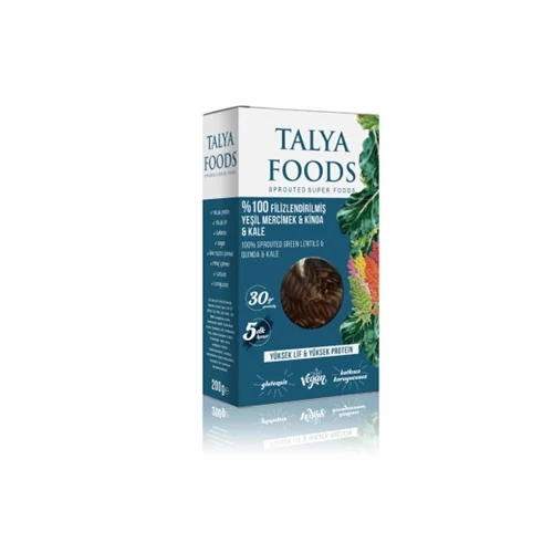 پاستا عدس سبز و کینوا و برگ کلم پیچ Talya Foods مقدار 200 گرم