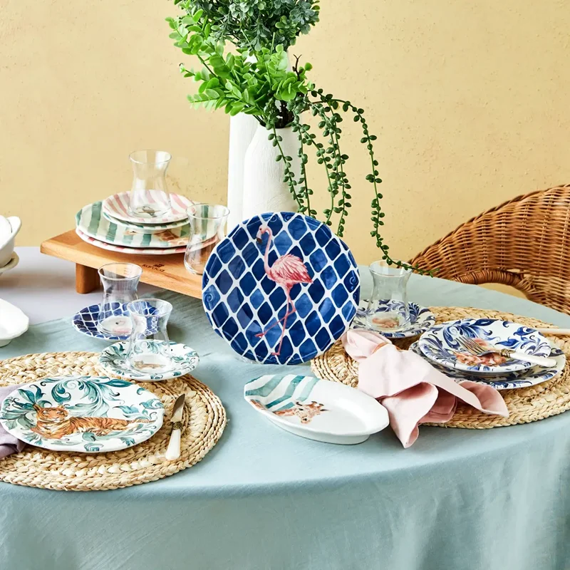 عکس سرویس صبحانه خوری 26 پارچه ۶ نفره کاراجا Animal Carnival