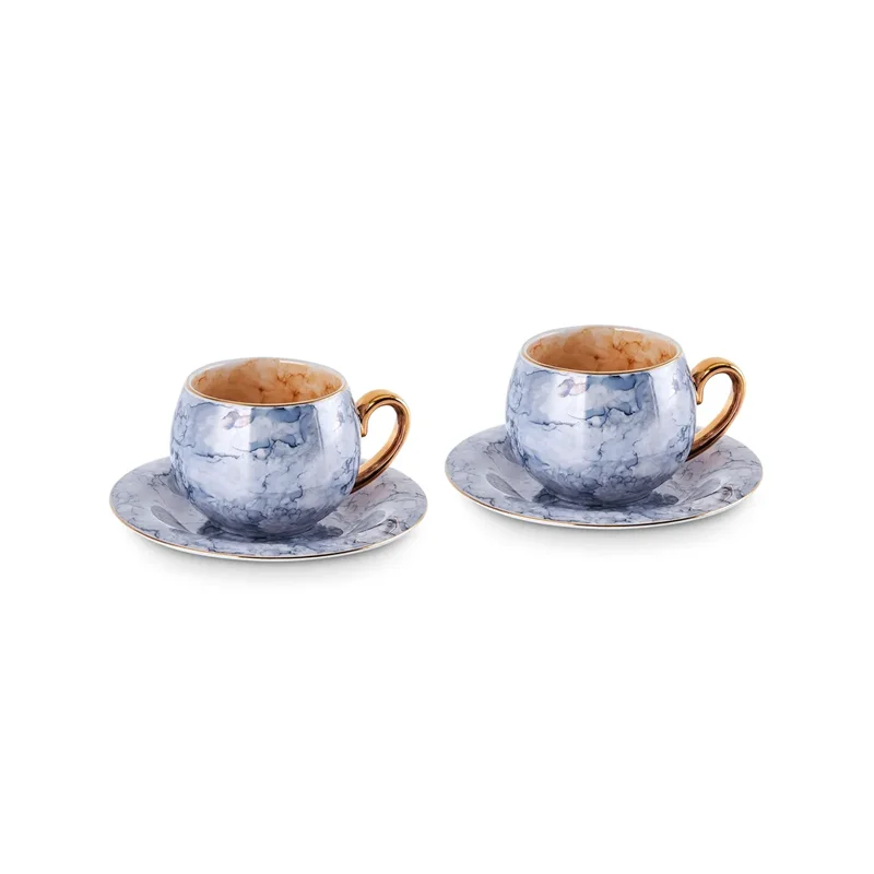 عکس ست قهوه خوری ۲ نفره کاراجا گلوس 90 میلی آبی