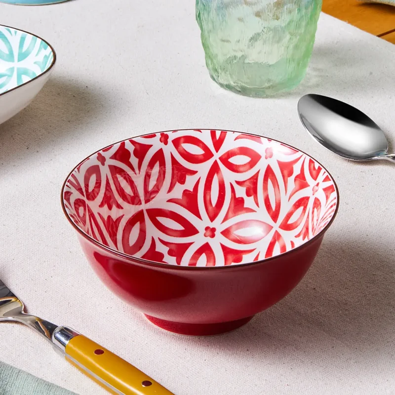 عکس کاسه کاراجا جوفی قرمز 14 سانتی