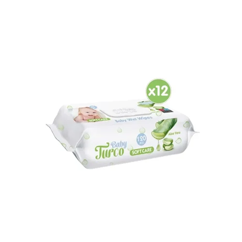دستمال مرطوب کودک بچه ترک آلوئه ورا ۱۲ بسته 12۰ عددی