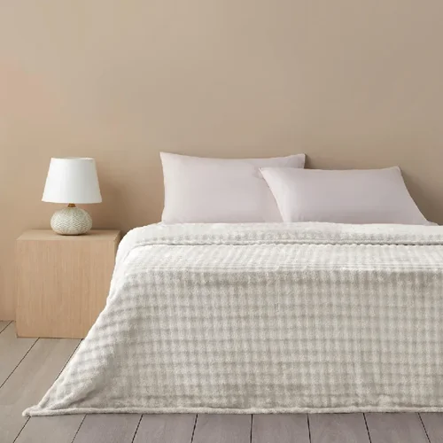 عکس پتو دو نفره سوپر سافت انگلیش هوم حباب کرم