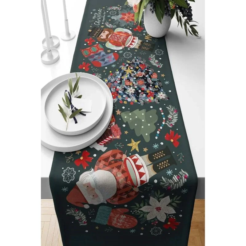 عکس رانر طرح دار پیلولند فندقشکن سبز 140×40 سانتی