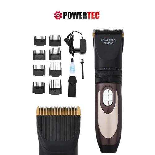 ماشین اصلاح شارژی سر صورت پاورتک Tr-6500 مشکی