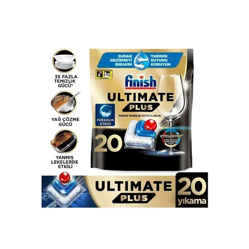 عکس قرص ماشین ظرفشویی فینیش Ultimate Plus ساده 20 عدد