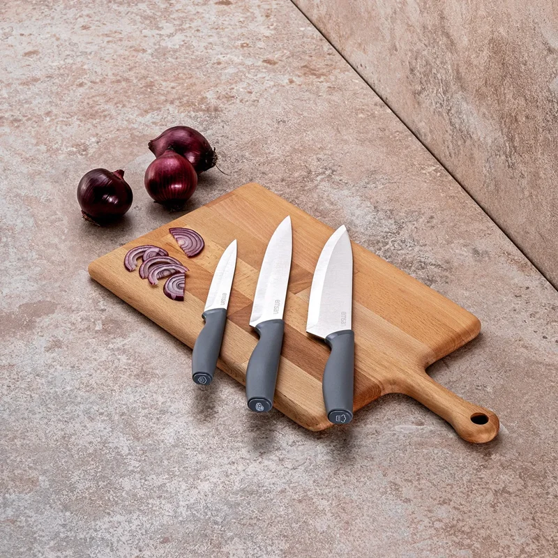 عکس سرویس چاقو 3 پارچه امسان Logocity طوسی