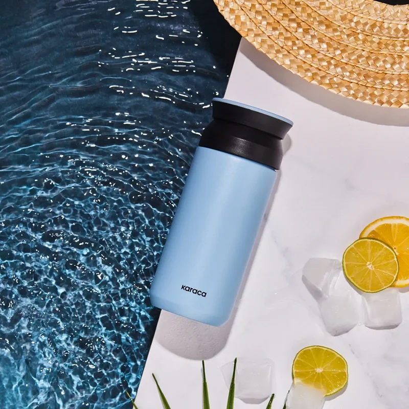 عکس فلاسک دستی کاراجا Rainbow آبی حجم 350 میلی