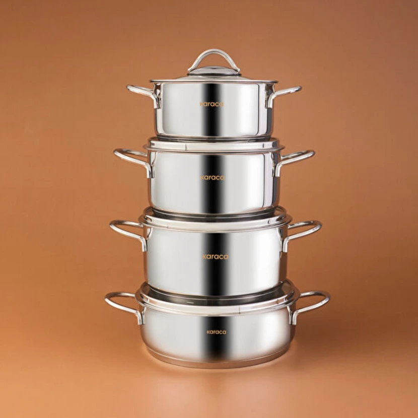 سرویس قابلمه استیل 8 پارچه کاراجا پکن PowerSteel 316