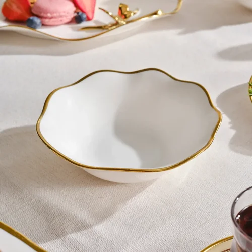 عکس کاسه کاراجا سری موگه آنلی طلایی 14 سانتی