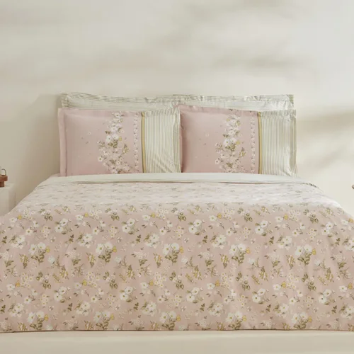 عکس سرویس کاور لحاف یک نفره پنبه کاراجاهوم گیپسی صورتی