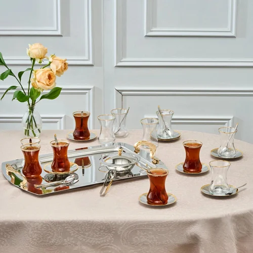 سرویس چای خوری 40 پارچه ۱۲ نفره کاراجا ویستا طلایی