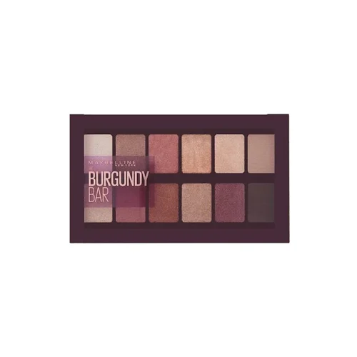 پالت سایه 12 رنگ میبلین نیویورک Burgundy رنگ مات و براق