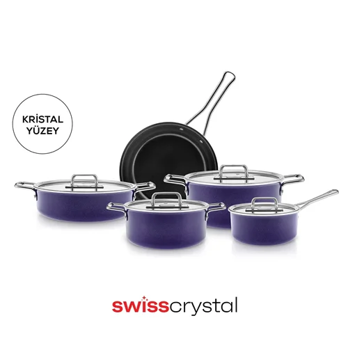 سرویس قابلمه 9 پارچه کاراجا Swiss Crystal Mastermaid بنفش