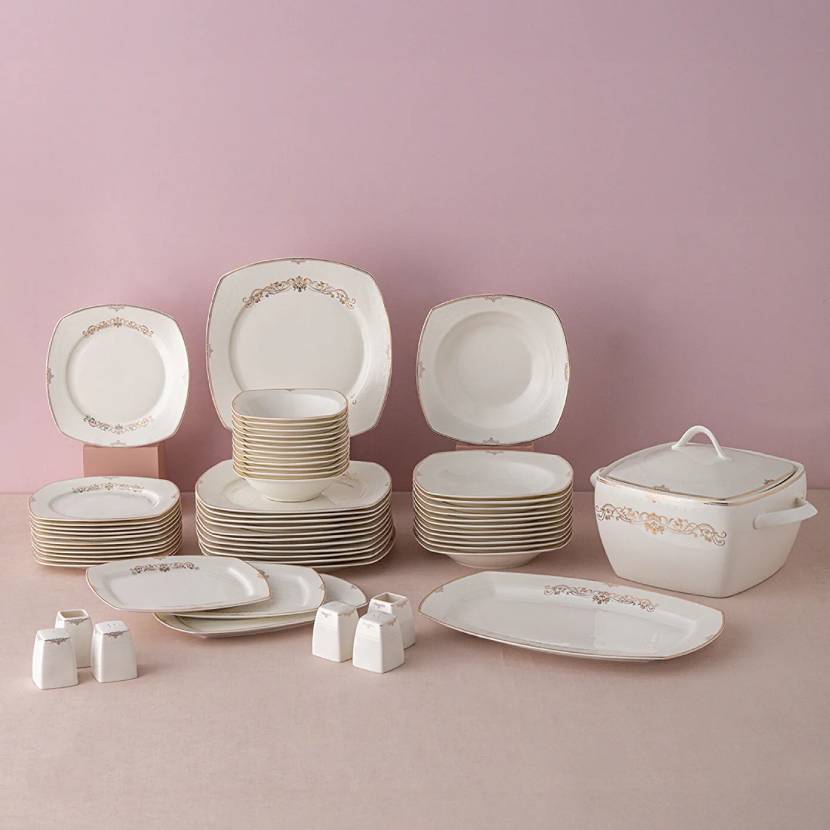 سرویس غذاخوری 60 پارچه ۱۲ نفره امسان نیو بن میموزا طلایی