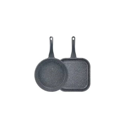 ست ماهیتابه گریل 2 عددی چدن ترموآد 26-28 طوسی