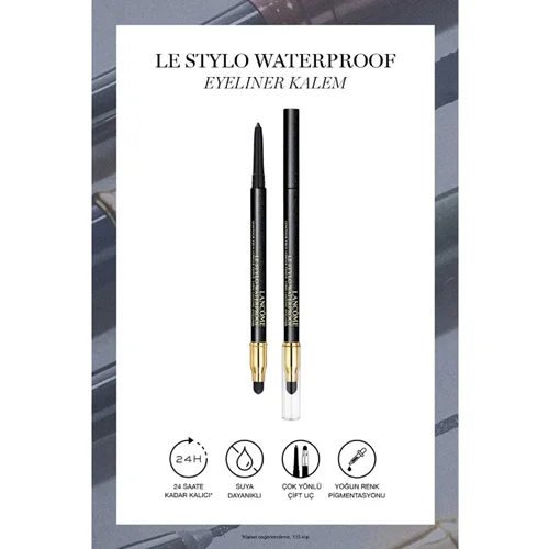 مداد چشم ضد آب لانکوم Le Stylo شماره 01 Noir Onyx مشکی