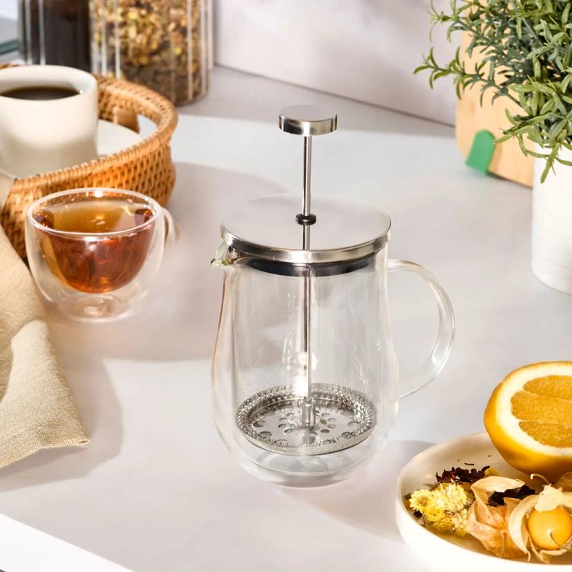 فرنچ پرس شیشه‌ای دوجداره کاراجا مدل پیا کیکو 350 میلی