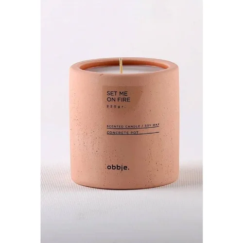 شمع معطر سیمانی تک فیتیله اوبجه دارچین سیب