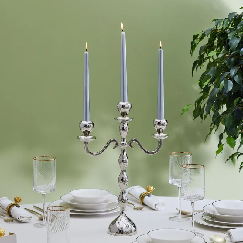 عکس شمعدان ۳ شعله کاراجاهوم Arlen نقره ای