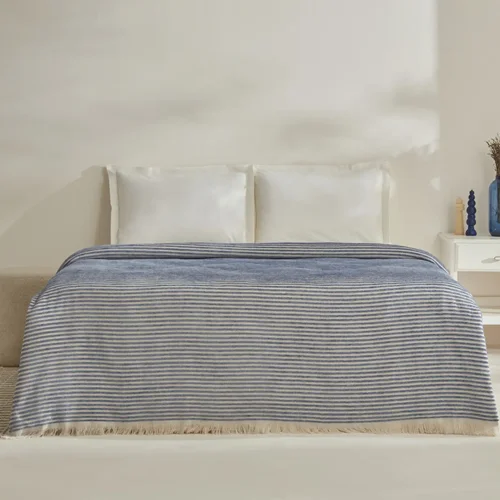 عکس پتو دو نفره کاراجاهوم سیون آبی