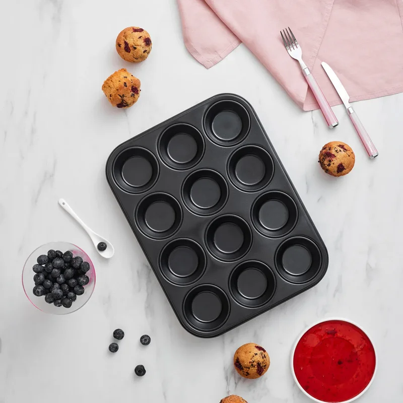 عکس قالب مافین ۱۲ عددی کاراجا Bake Pro مشکی