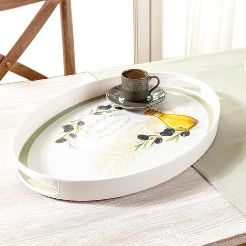 سینی بیضی مادامکوکو زیتون 42×30 سانتی