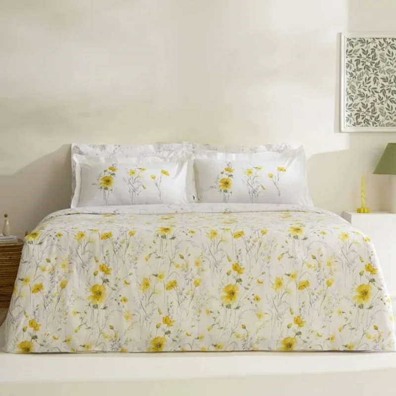 عکس سرویس کاور لحاف دو نفره پنبه کاراجاهوم روزلا زرد